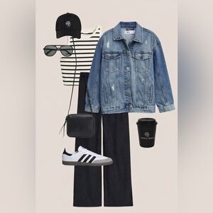 ZARA Oversized Distressed Denim Jacket